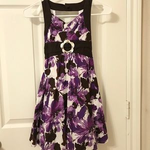 Purple Floral Girls Dress